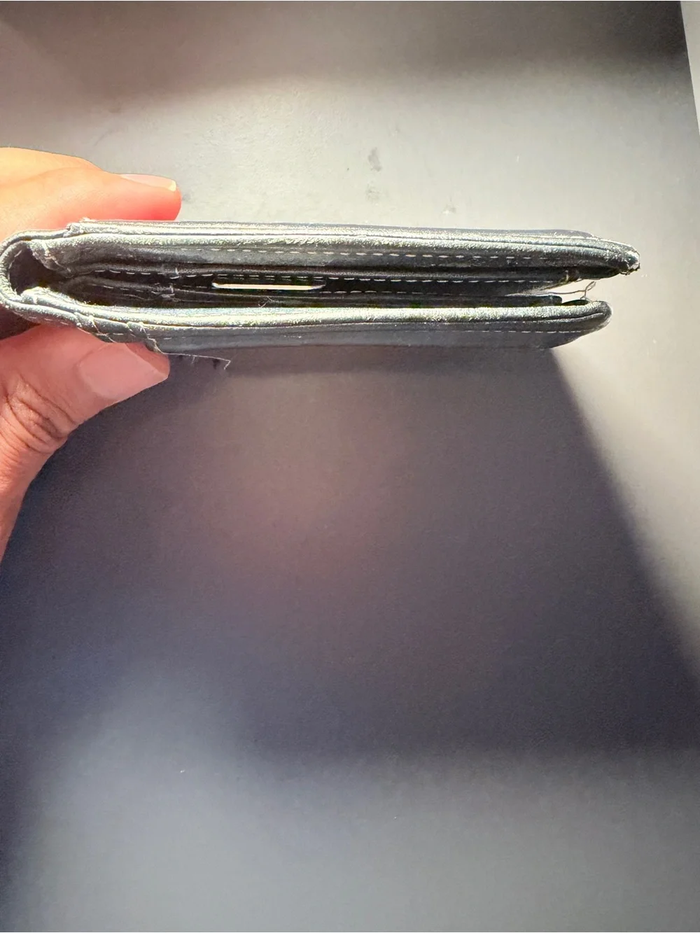 Classic Navy Leather Bifold Wallet